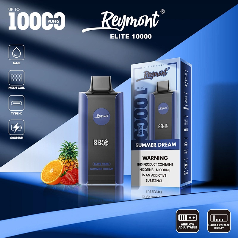 Reymont Elite 10000 Puffs Liquid and Voltage Display Dual Mesh Coil Luxury  Elegant Design Airflow Control Type C Charger Port Electronic Cigarette  Disposable Vape Pen - ReyMont Technology Co., Ltd.