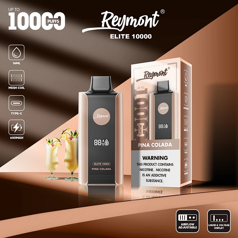 Reymont Elite 10000 Puffs Liquid and Voltage Display Dual Mesh Coil Luxury  Elegant Design Airflow Control Type C Charger Port Electronic Cigarette  Disposable Vape Pen