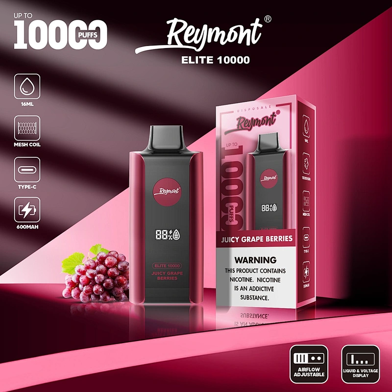 Reymont Elite 10000 Puffs Liquid and Voltage Display Dual Mesh Coil Luxury  Elegant Design Airflow Control Type C Charger Port Electronic Cigarette  Disposable Vape Pen